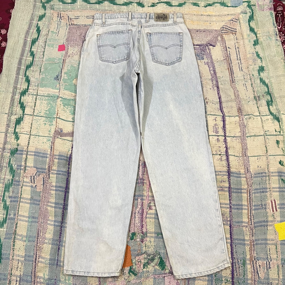 Vintage Levi's SilverTab Baggy Jeans Mens 35x33 Blue Denim Y2K Loose Lightwash - Picture 2 of 16